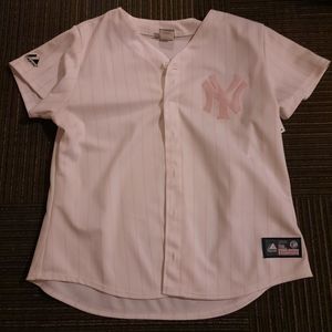 Pink and White New York Yankees jersey shirt XL